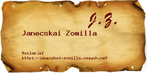 Janecskai Zomilla névjegykártya